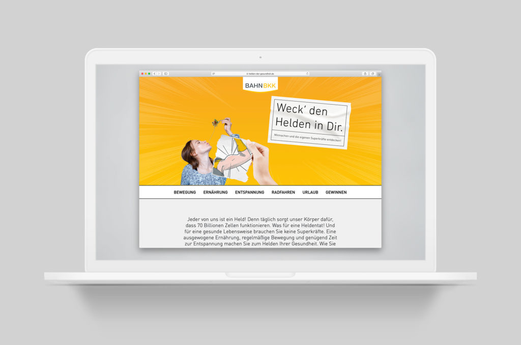 Landingpage - Helden der Gesundheit (BAHN-BKK, Kampagne)