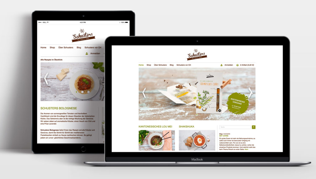 Webseite (Schusters Würzerei, Markenauftritt)