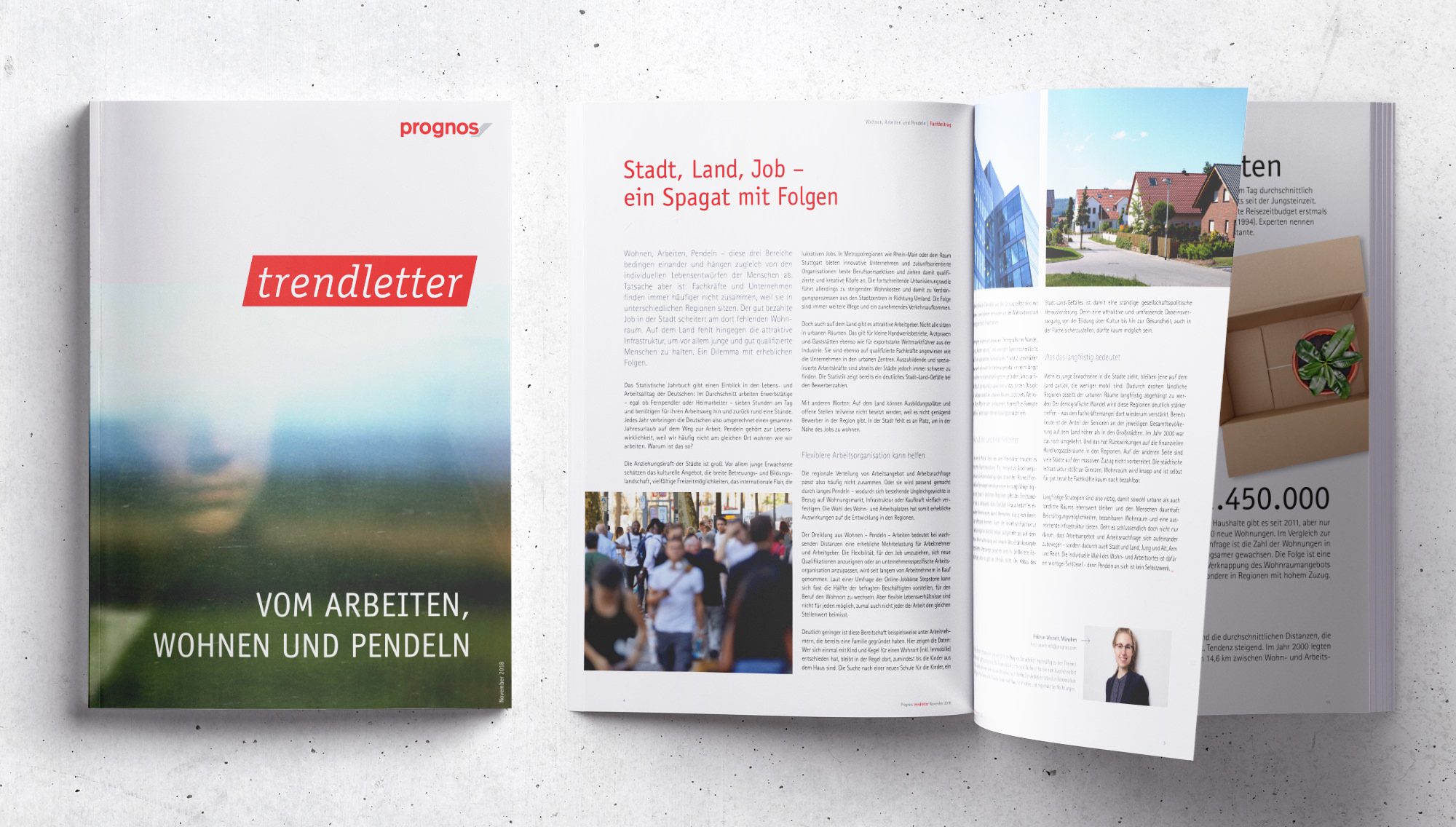 Trendletter – Titel und Innenseiten (Prognos, Editorial Design)