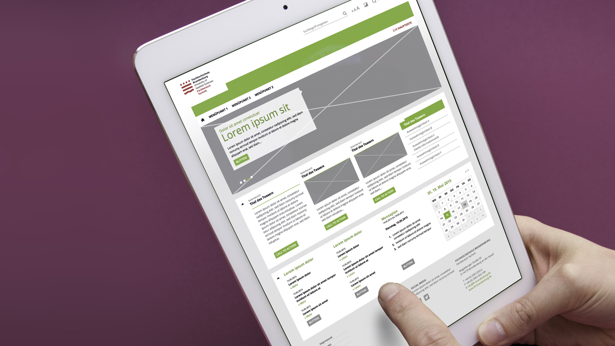 Slider – Template 03 (Technische Hochschule Brandenburg, Corporate Design)