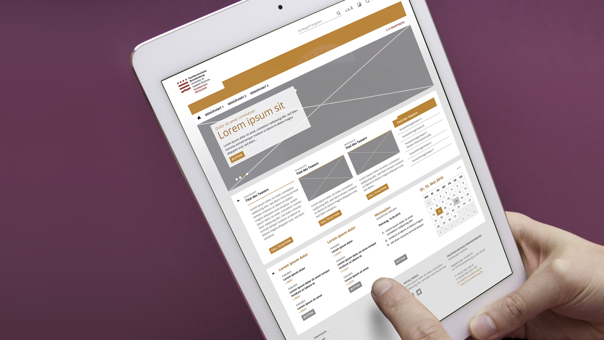 Slider – Template 04 (Technische Hochschule Brandenburg, Corporate Design)
