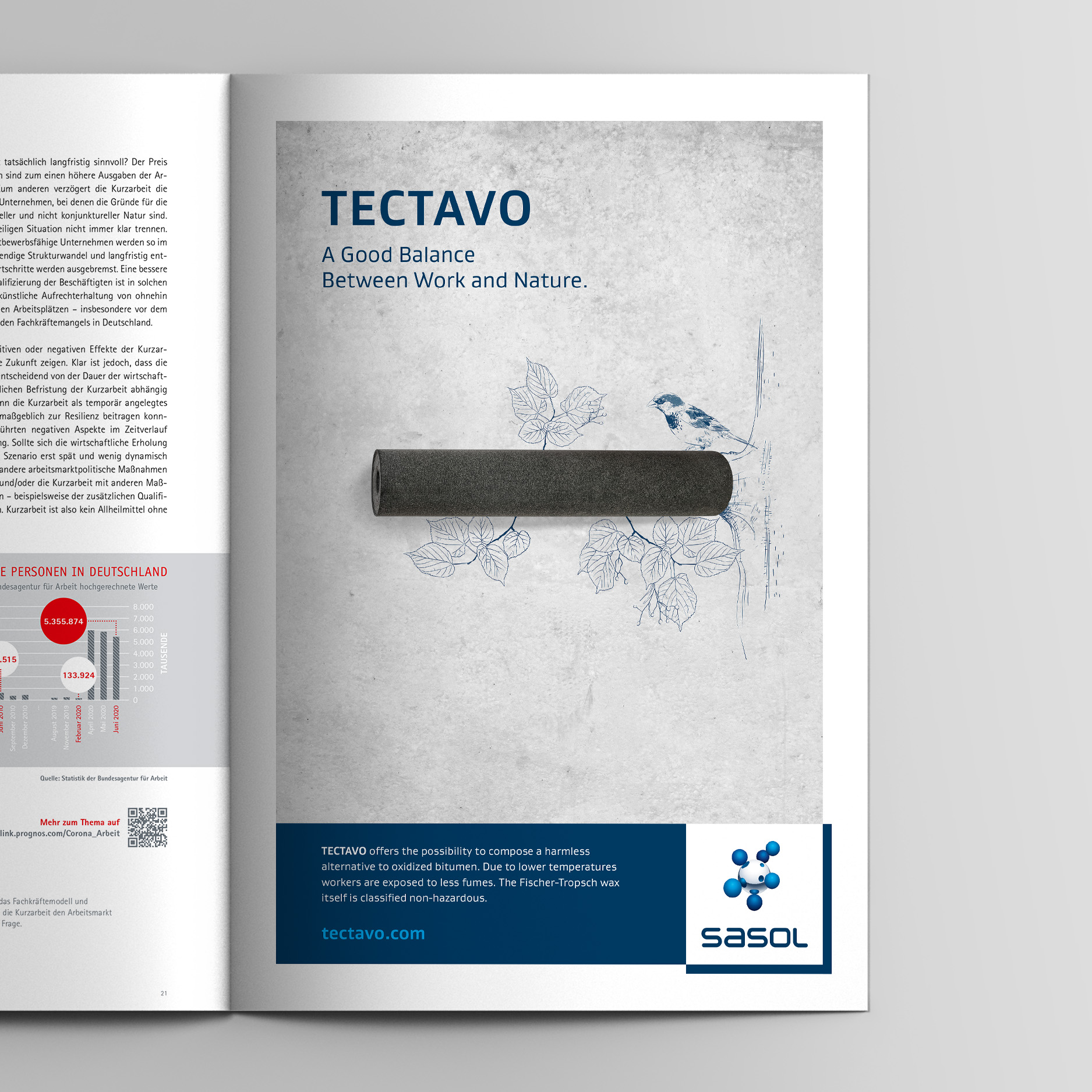 Keyvisual – Anzeige Nachhaltigkeit (Sasol, Tectavo Productlaunch)