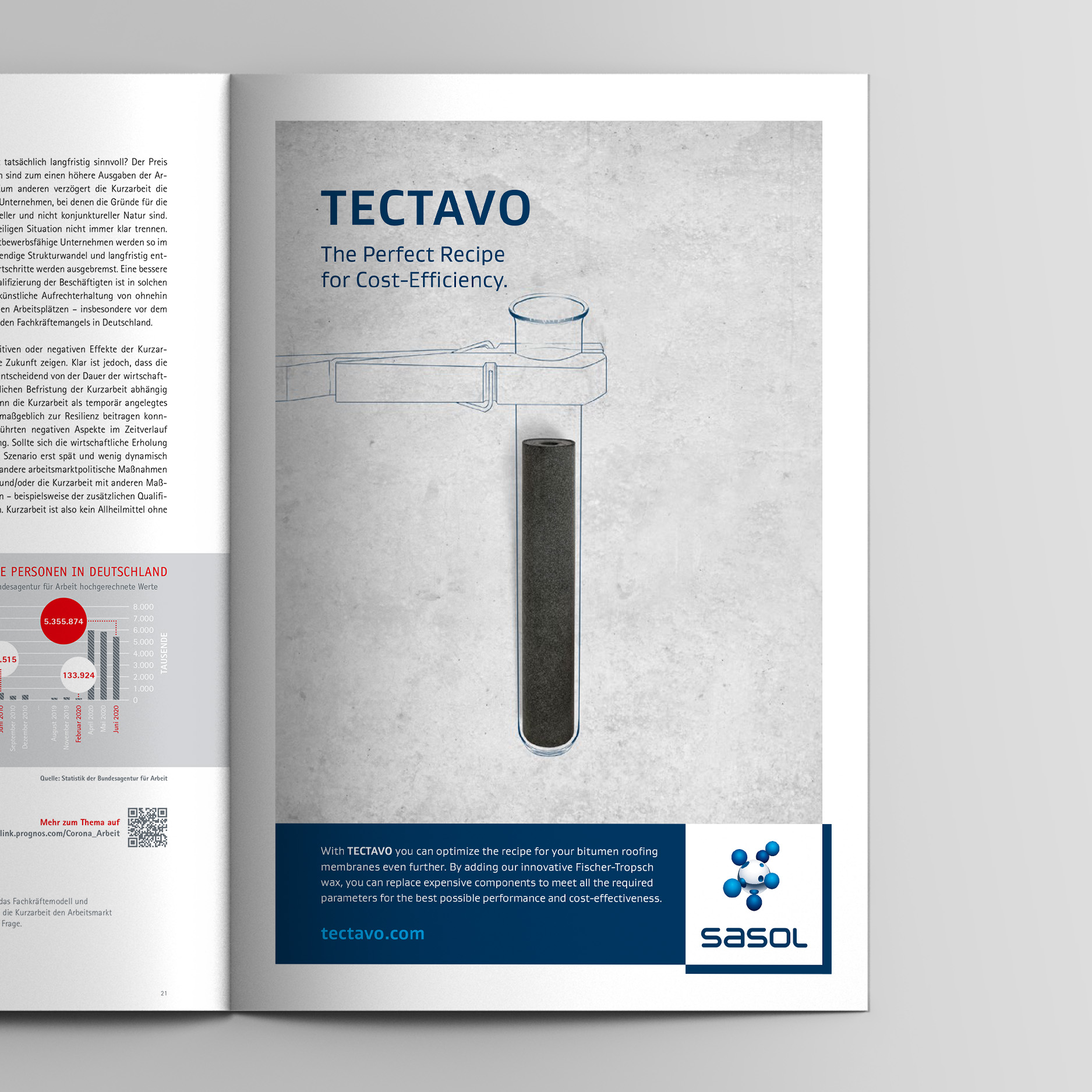 Keyvisual – Anzeige Zusammensetzung (Sasol, Tectavo Productlaunch)